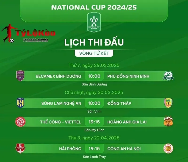 Lịch thi đấu bóng đá 2025